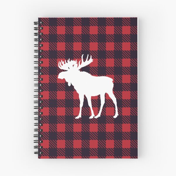 Item preview, Christmas Woodland Moose Buffalo Plaid Black Red designed and sold by TexasMerch.