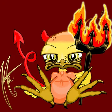 Artwork thumbnail, Grumpy Chicken Devil by ArtAastrup by Marianne Aastrup