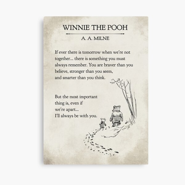 Vista previa del artículo con la obra «Página del libro de Winnie the Pooh: si alguna vez hay un mañana... más valiente de lo que crees», diseñado y vendido por Inktown.