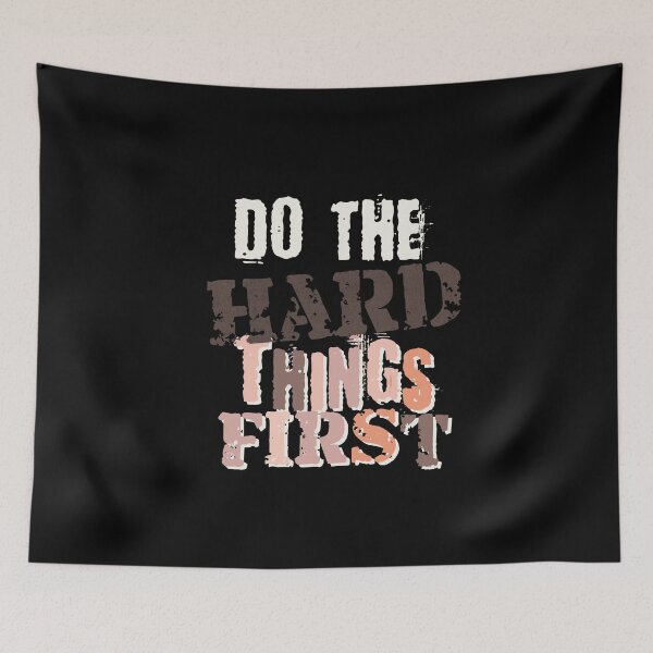 Item preview, Do the hard things first | Positivity | Positive Quote designed and sold by Lets Be Positive (5.0) ⭐⭐⭐⭐⭐.