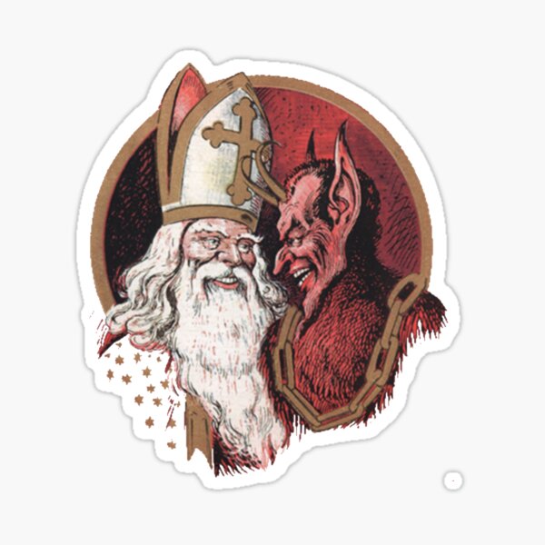 St. Nicholas and Krampus Sticker