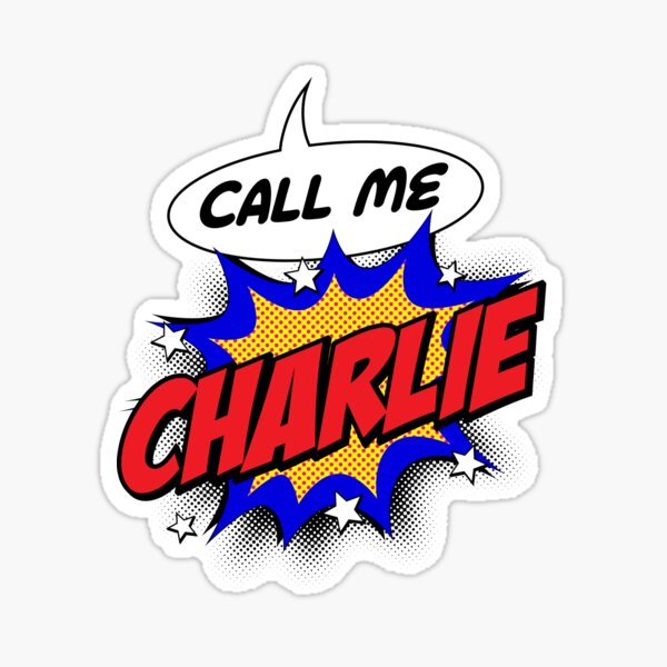 Personalised Call Me Charlie Pop Art Comic Design Sticker