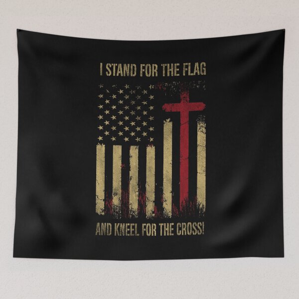 Item preview, I Stand for the Flag - Kneel for the Cross - Faith designed and sold by Shirt-Designs.