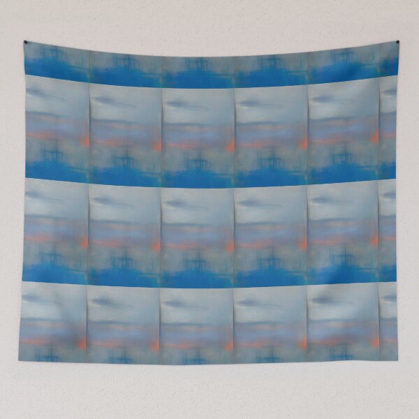 Item preview, CONTEMPORARY BLUE, PINK AND GREY ABSTRACT SUNRISE designed and sold by sailorsam1805.