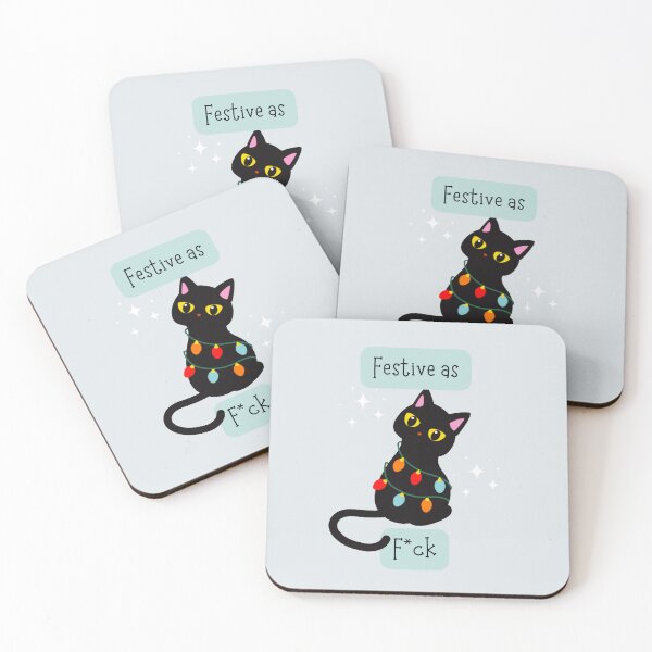 Item preview, Festive as F*ck  - Festive AF Cat designed and sold by mydoodlesateme.