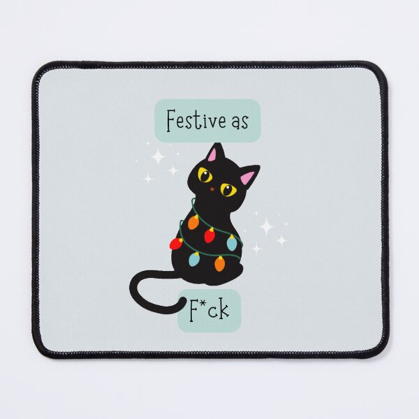 Item preview, Festive as F*ck - Festive AF Cat designed and sold by mydoodlesateme.