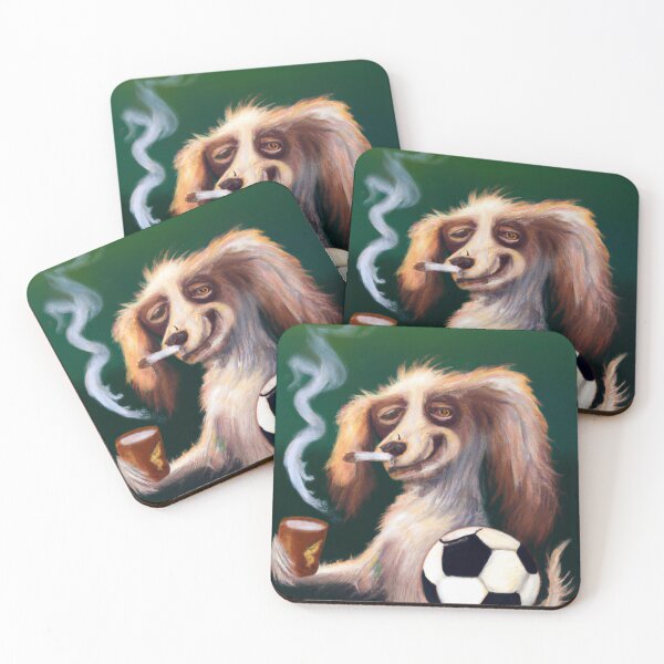 Item preview, Dog smoking with glass and soccer ball designed and sold by Kilianhervas.