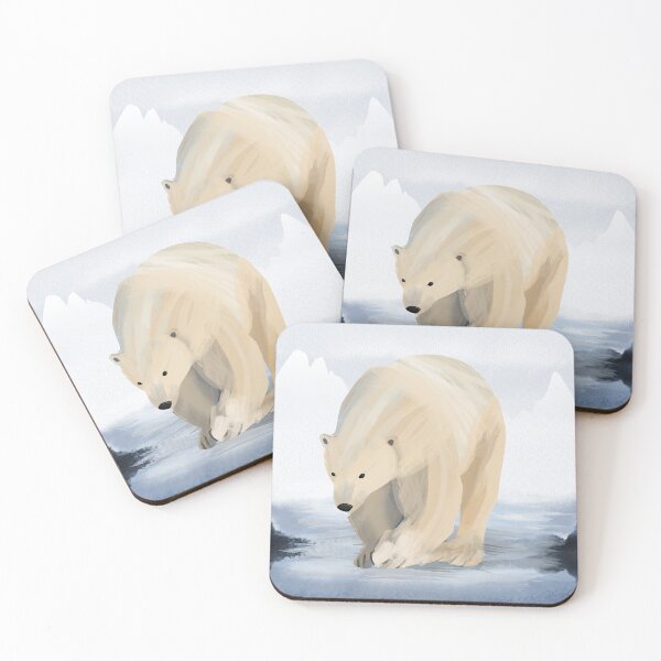 Item preview, Save the Polar Bears - abstract arctic watercolor illustration - Caroline Laursen Original designed and sold by Caroline Laursen.