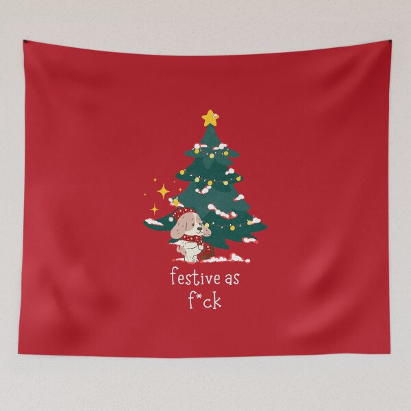 Item preview, Festive as F*ck - Festive AF - Cute Holiday Dog designed and sold by mydoodlesateme.