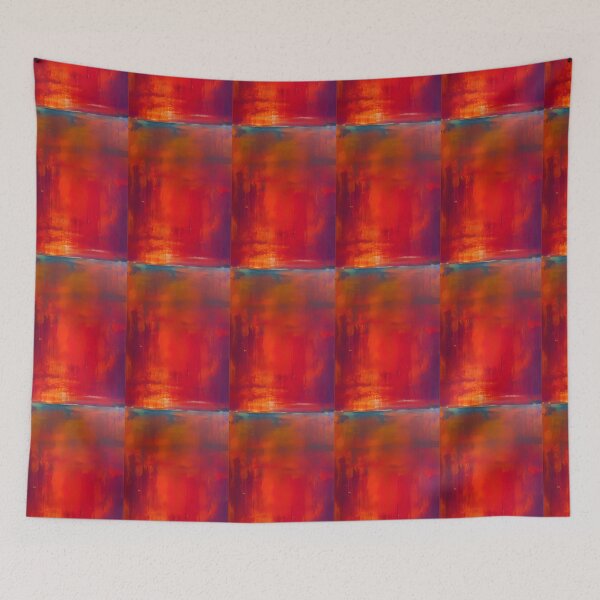 Item preview, CONTEMPORARY BLUE, RED,ORANGE ABSTRACT SUNSET designed and sold by sailorsam1805.
