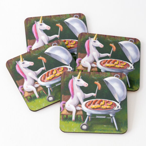 Item preview, Unicorn on a barbecue day designed and sold by Kilianhervas.