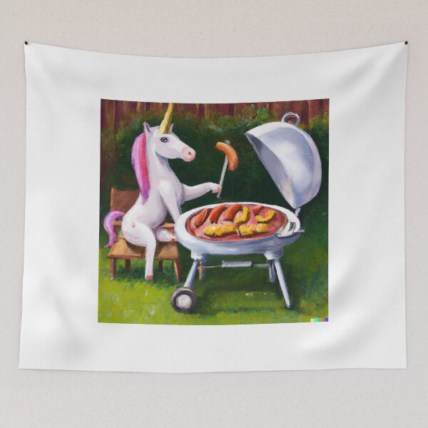 Item preview, Unicorn on a barbecue day designed and sold by Kilianhervas.