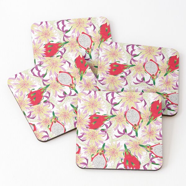 Item preview, Blooming flowers. Tropical fruit pitahaya, dragon fruit, Hylocereus, Stenocereus. designed and sold by Natalya Alexandrou.