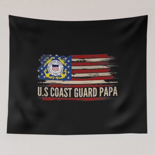 Item preview, Vintage U.S Coast Guard Papa American Flag Veteran Gift designed and sold by clotumereroof.