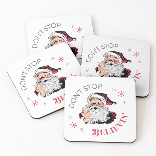 Item preview, Retro Vintage Pink Santa Claus "Don't Stop Believin'" designed and sold by Cristina Galerina.