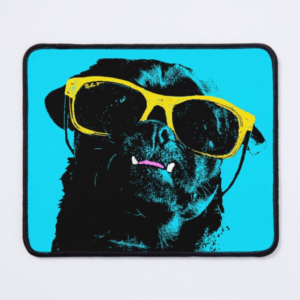 Item preview, Black Pug Dog Design in Blue - Pug Dog Pet Pop Art - Animal Pop Art, Bespoke Options designed and sold by StudioFlea.