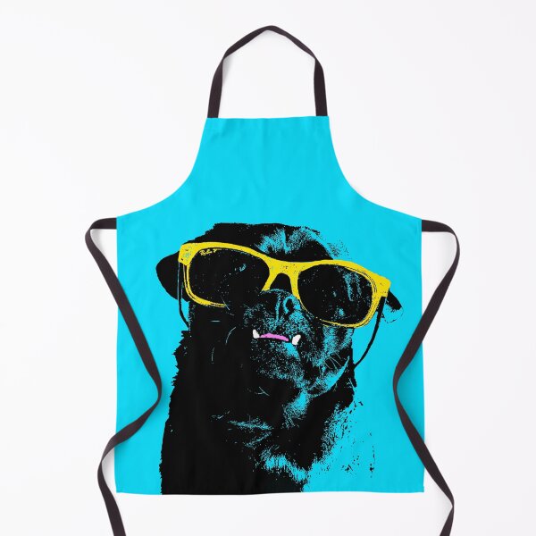 Item preview, Black Pug Dog Design in Blue - Pug Dog Pet Pop Art - Animal Pop Art, Bespoke Options designed and sold by StudioFlea.