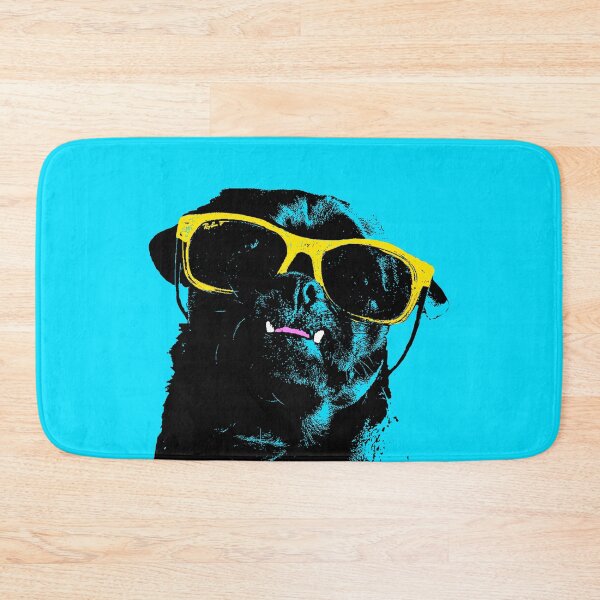 Item preview, Black Pug Dog Design in Blue - Pug Dog Pet Pop Art - Animal Pop Art, Bespoke Options designed and sold by StudioFlea.
