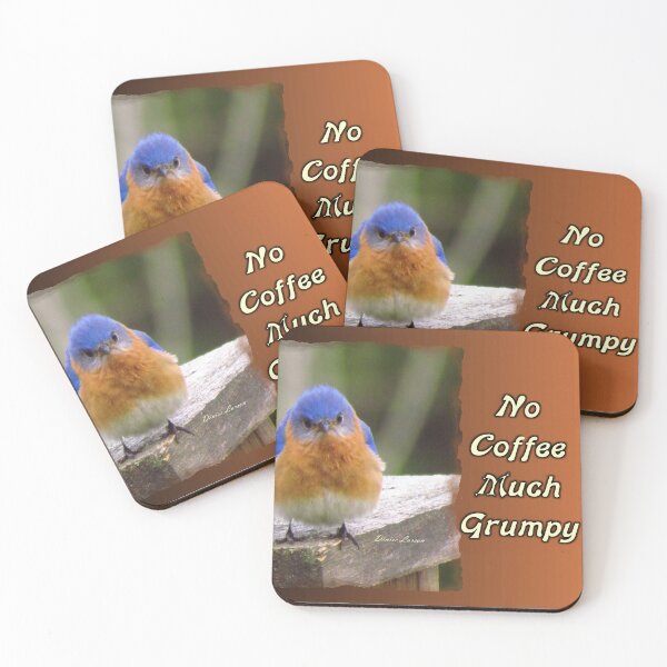 Item preview, Grumpy Bluebird Coffee Orange designed and sold by Denise Larson.