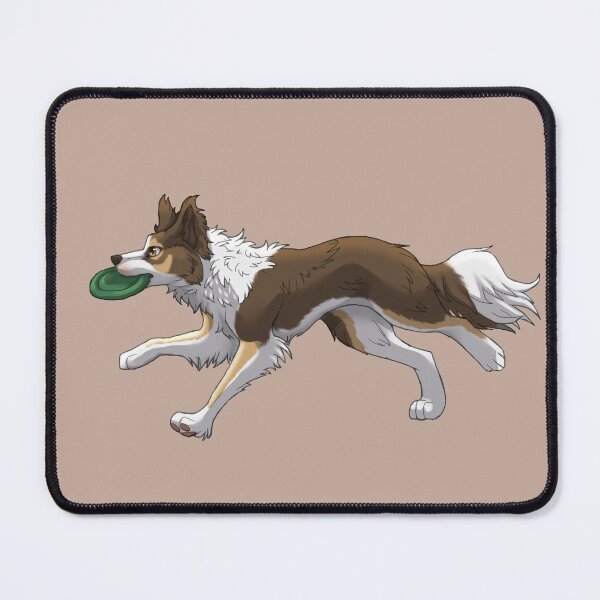 Item preview, Running Tricolor Brown Border Collie with Frisbee designed and sold by Bamsdrawz.