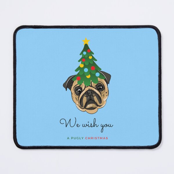 Item preview, We Wish You a Pugly Christmas Pug Dog with Festive Tree on its Head designed and sold by SeasonalDogs.