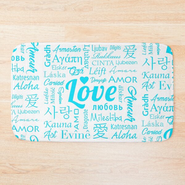 Item preview, Word love in several languages and in blue color designed and sold by TUNARTE.