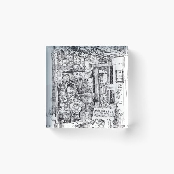 Item preview, Ink drawing of a New York City Bodega front designed and sold by MargoMoore.