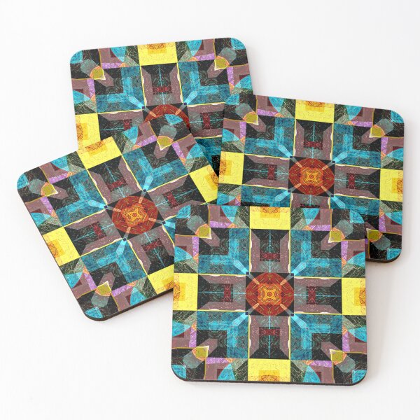 Item preview, POWERFUL LUMINOUS RADIAL COSMIC LABYRINTH PATCHWORK -  SPIRITUAL AWAKENING CUBIC GEOMETRIC ART PATTERN IN DEEP* designed and sold by Ralek.
