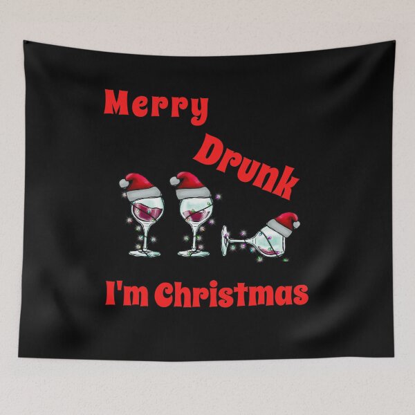 Item preview, Merry Drunk I'm Christmas -  Funny Christmas Drinking - Wineglasses designed and sold by Georgy09.