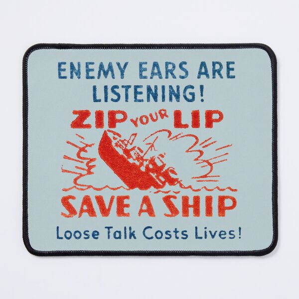 Item preview, WWII Zip Your Lip, Save a Ship designed and sold by historicimage.