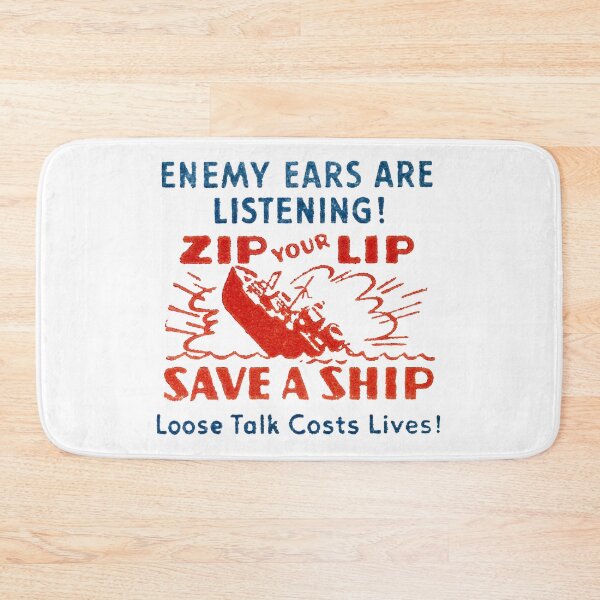 Item preview, WWII Zip Your Lip, Save a Ship designed and sold by historicimage.