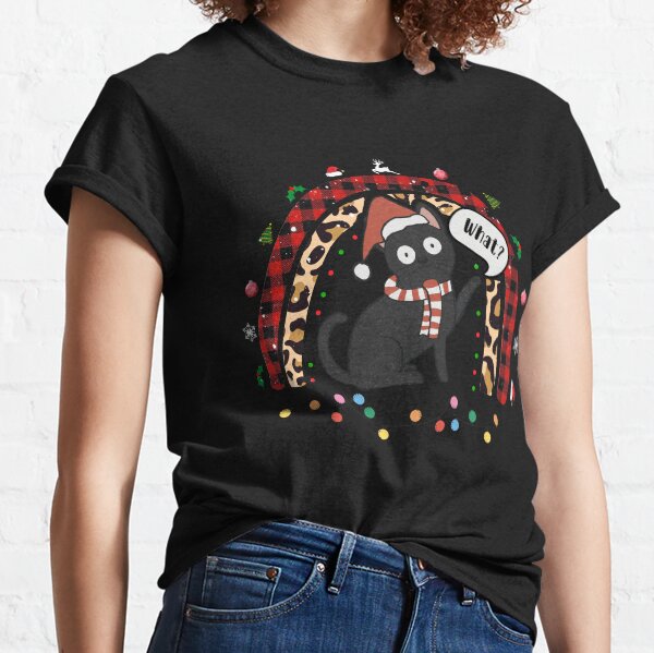 Christmas cat closeup Black cat awareness Classic T-Shirt