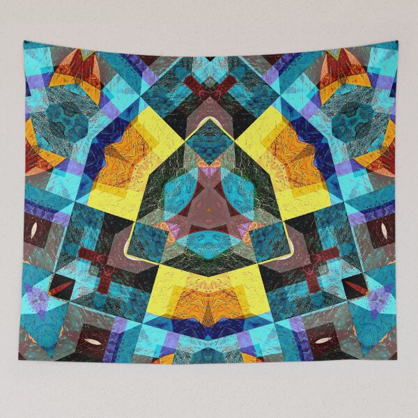 Item preview, POWERFUL LUMINOUS RADIAL COSMIC LABYRINTH PATCHWORK -  SPIRITUAL AWAKENING CUBIC GEOMETRIC ART PATTERN IN DEEP* designed and sold by Ralek.