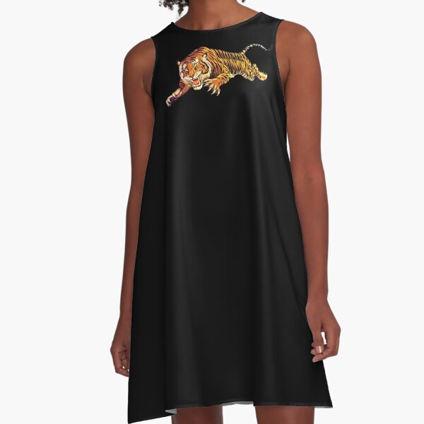TIGER. ATTACK. Pounce, from Circus Poster. A-Line Dress