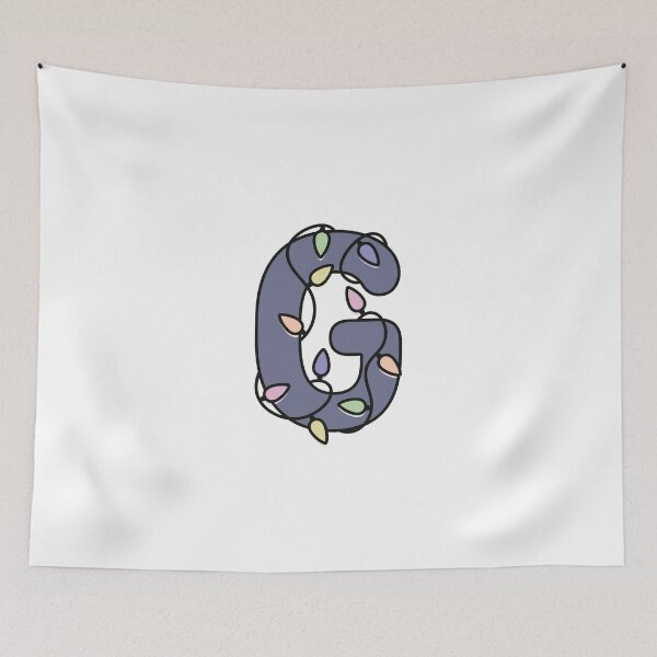 Item preview, Letter G with Christmas Lights Winter Holidays Monogram Capital letter G designed and sold by KateBilous.