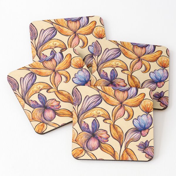 Item preview, Art Nouveau Flower Pattern designed and sold by WeddingPrint.