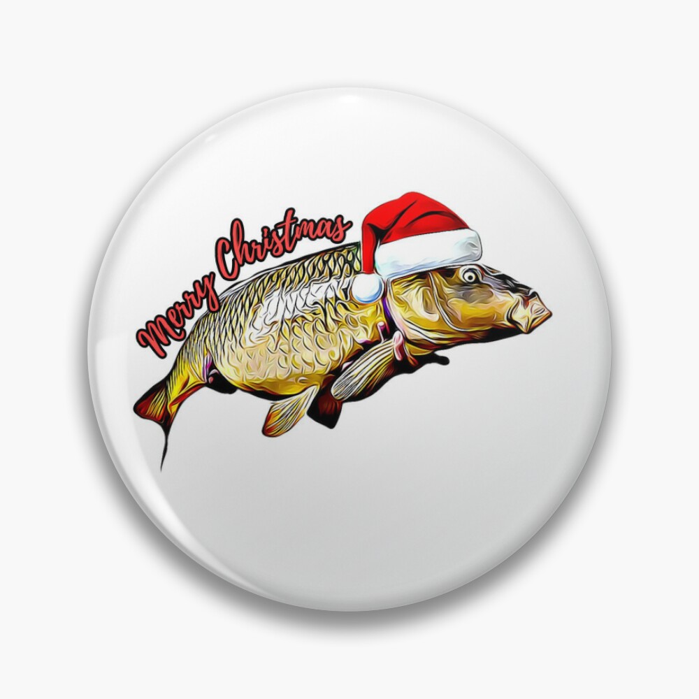 Merry Christmas - Carp Santa Hat Pin for Sale by KiziuMiziu