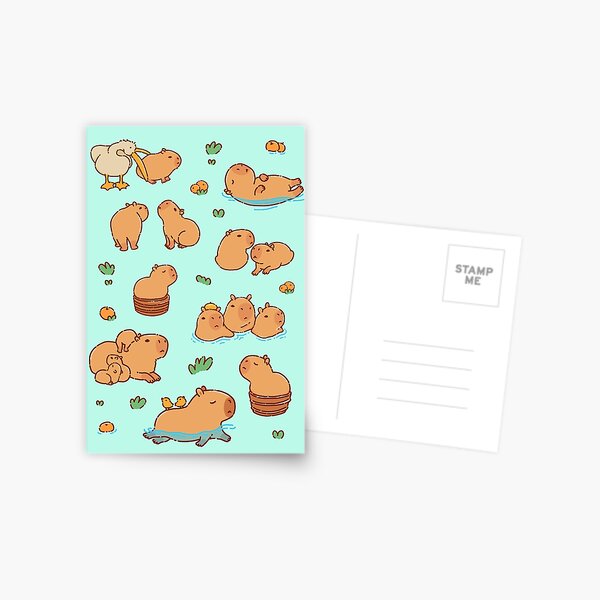 Item preview, Cute capybara art, illustration seamless pattern designed and sold by manydoodles.
