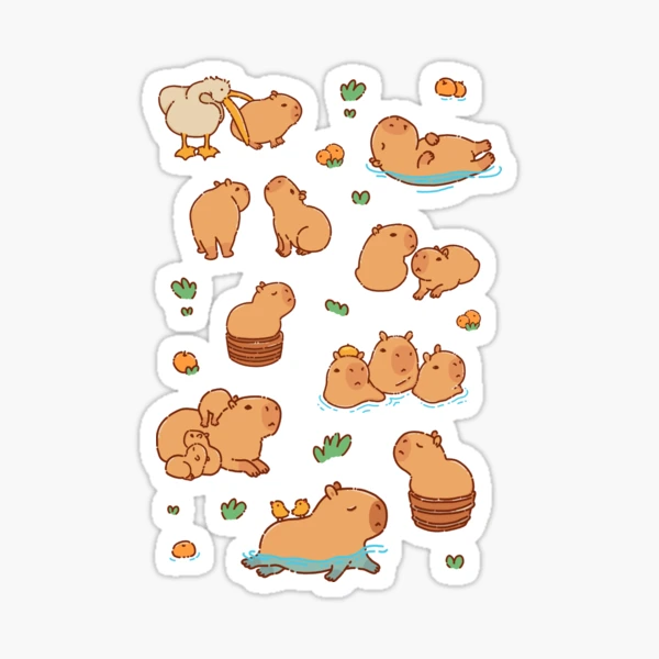 Cute capybara art, illustration seamless pattern Kids T-Shirt for
