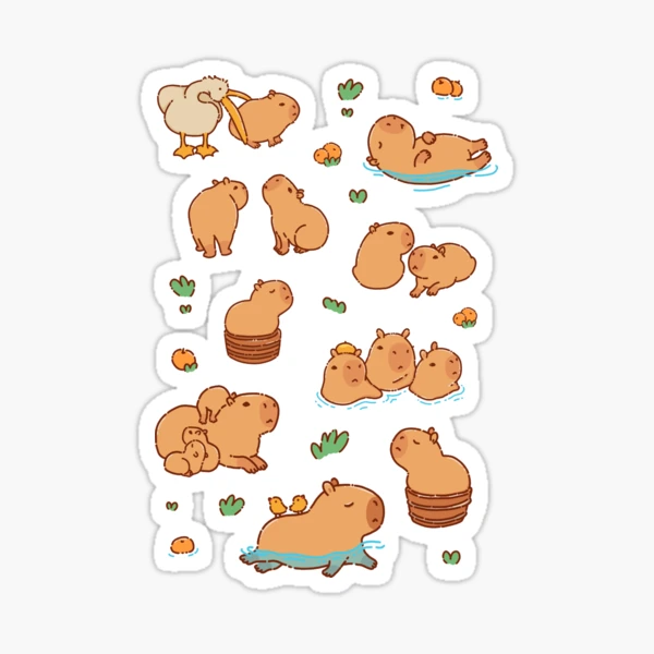 Cute capybara art, illustration seamless pattern Kids T-Shirt for Sale by  manydoodles