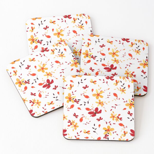 Item preview, Cute red and yellow flowers pattern designed and sold by DigitalMagShop.