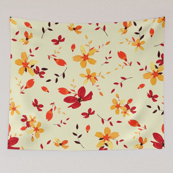 Item preview, Cute red and yellow flowers pattern designed and sold by DigitalMagShop.