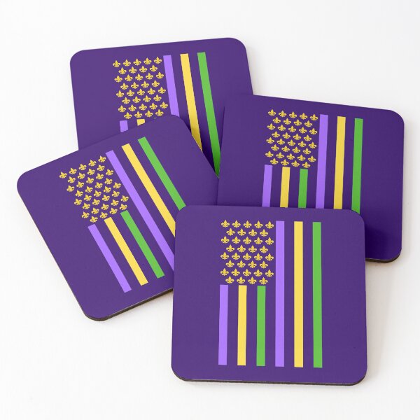 Item preview, Mardi Gras American Flag designed and sold by Meliafroggy.