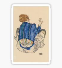 Egon Schiele "Femme assise, vue arrière", 1917 Sticker