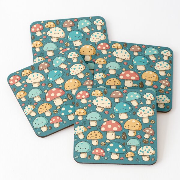 Item preview, Cute Mushrooms Pattern 2 designed and sold by cardinalhill.