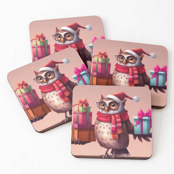 Item preview, charming Christmas Owl holding some presents designed and sold by T-shirtMill.