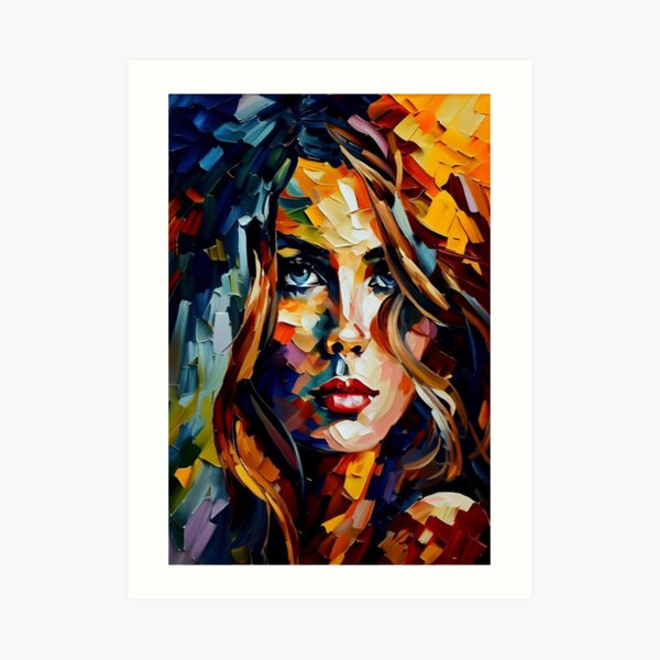 Modern Original Gallery Femaleportrait Wallart. SMall original art painting buying on paper