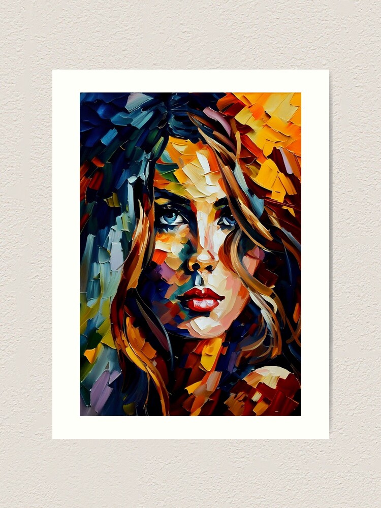 Modern Original Gallery Femaleportrait Wallart. SMall original art popular painting on paper