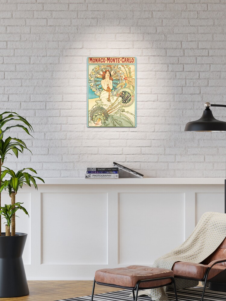Thumbnail 1 of 4, Metal Print, Alphonse Mucha - Monaco Monte Carlo - Art Nouveau designed and sold by ArtMemory.