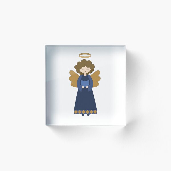 Item preview, Cartoon Christmas angel singing illustration designed and sold by EngineerGoC.